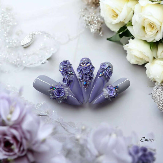 Ongles Press-On Amethyst Bloom #03