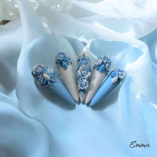 Ongles Press-On Something Blue #04